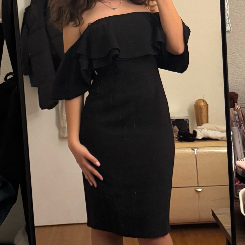 Lulu's Black Strapless Dress